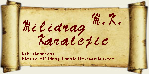 Milidrag Karalejić vizit kartica